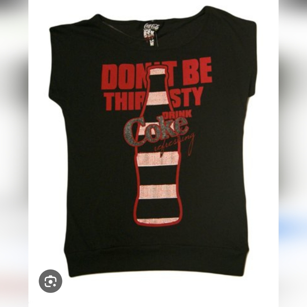 Bershka Black and Red Coke Kids Tee